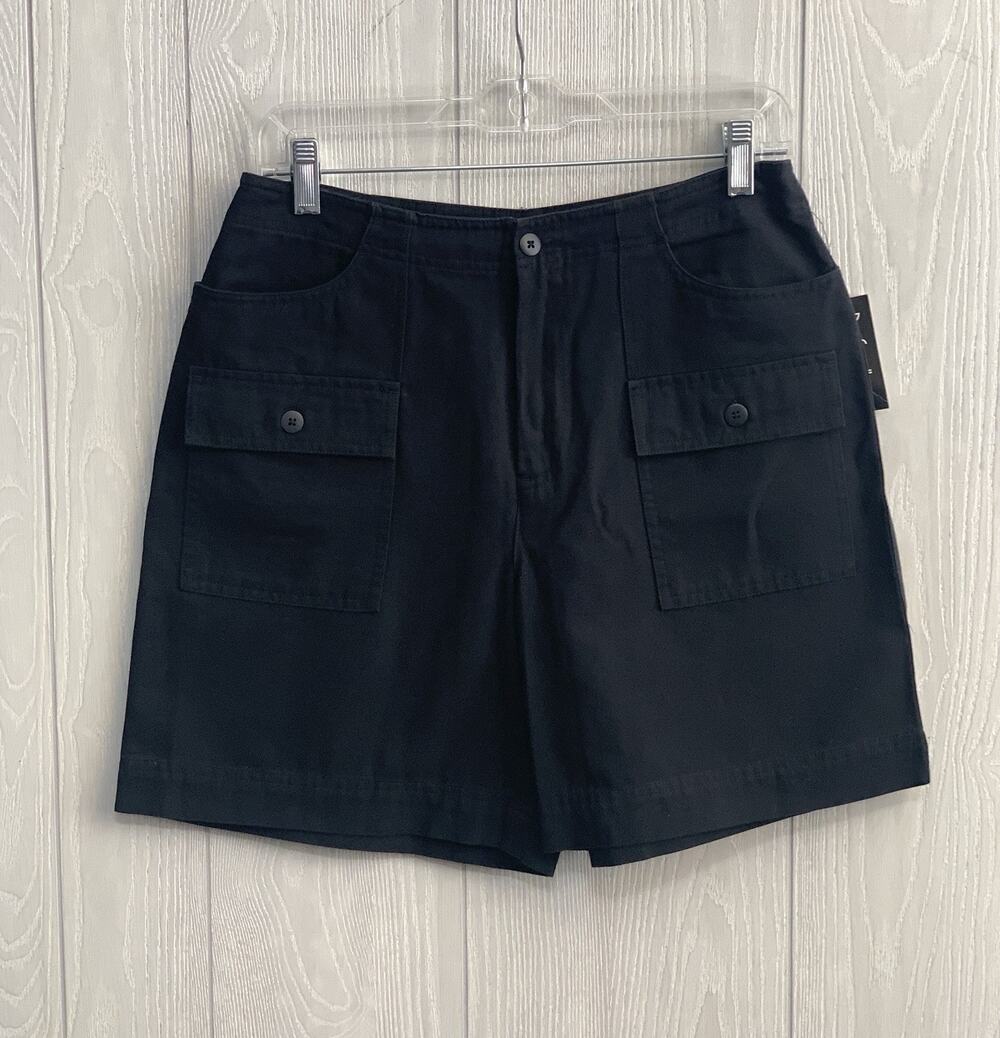 Rafaella Black Canvas Shorts Size 8 NWT